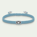 White Gold Pave Diamond Butterfly Bracelet, Light Blue