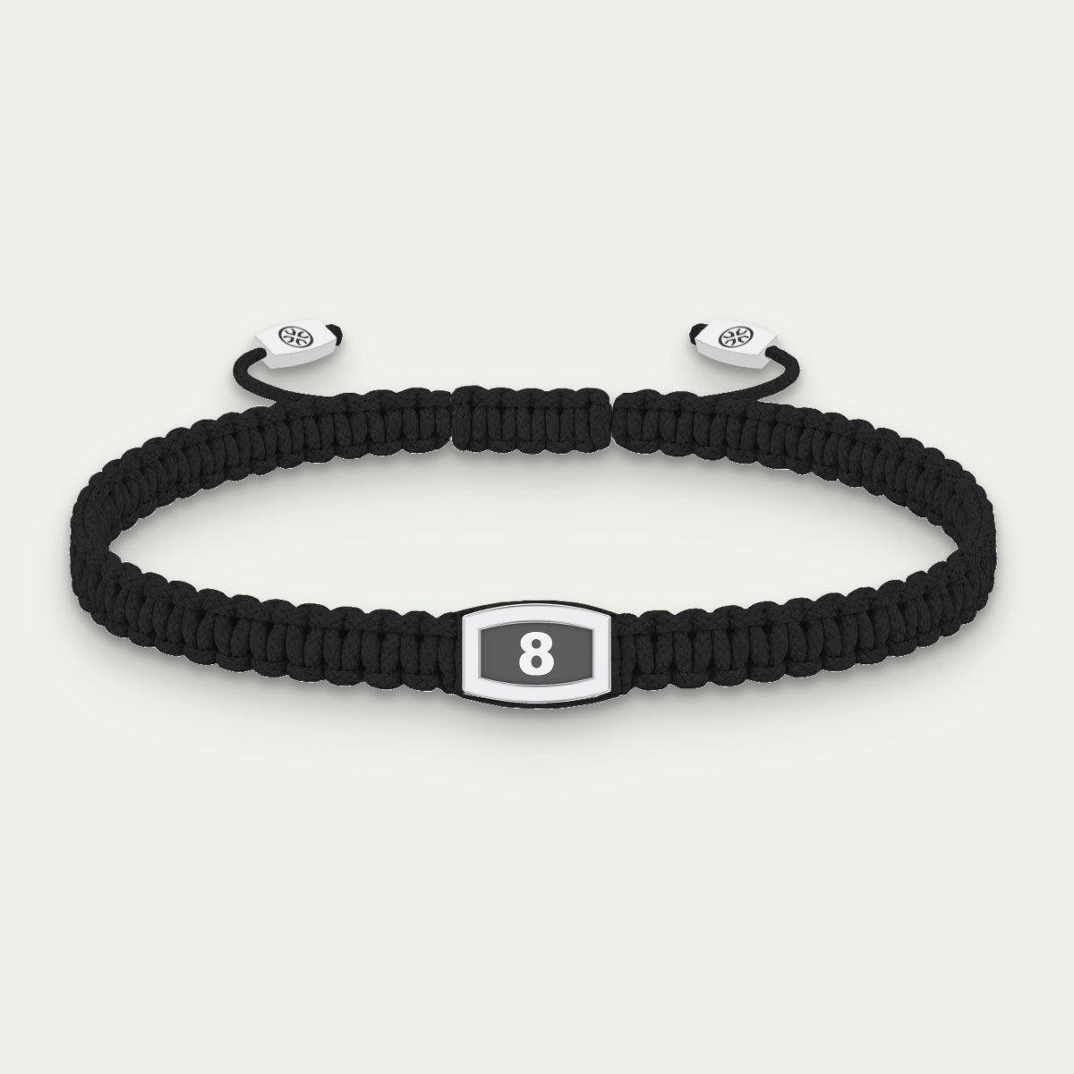 White Gold Number 8 Bracelet, Black