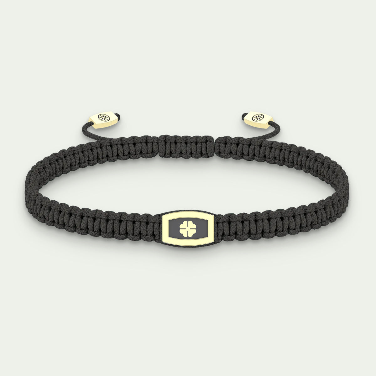 Yellow Gold Clover Bracelet, Grey